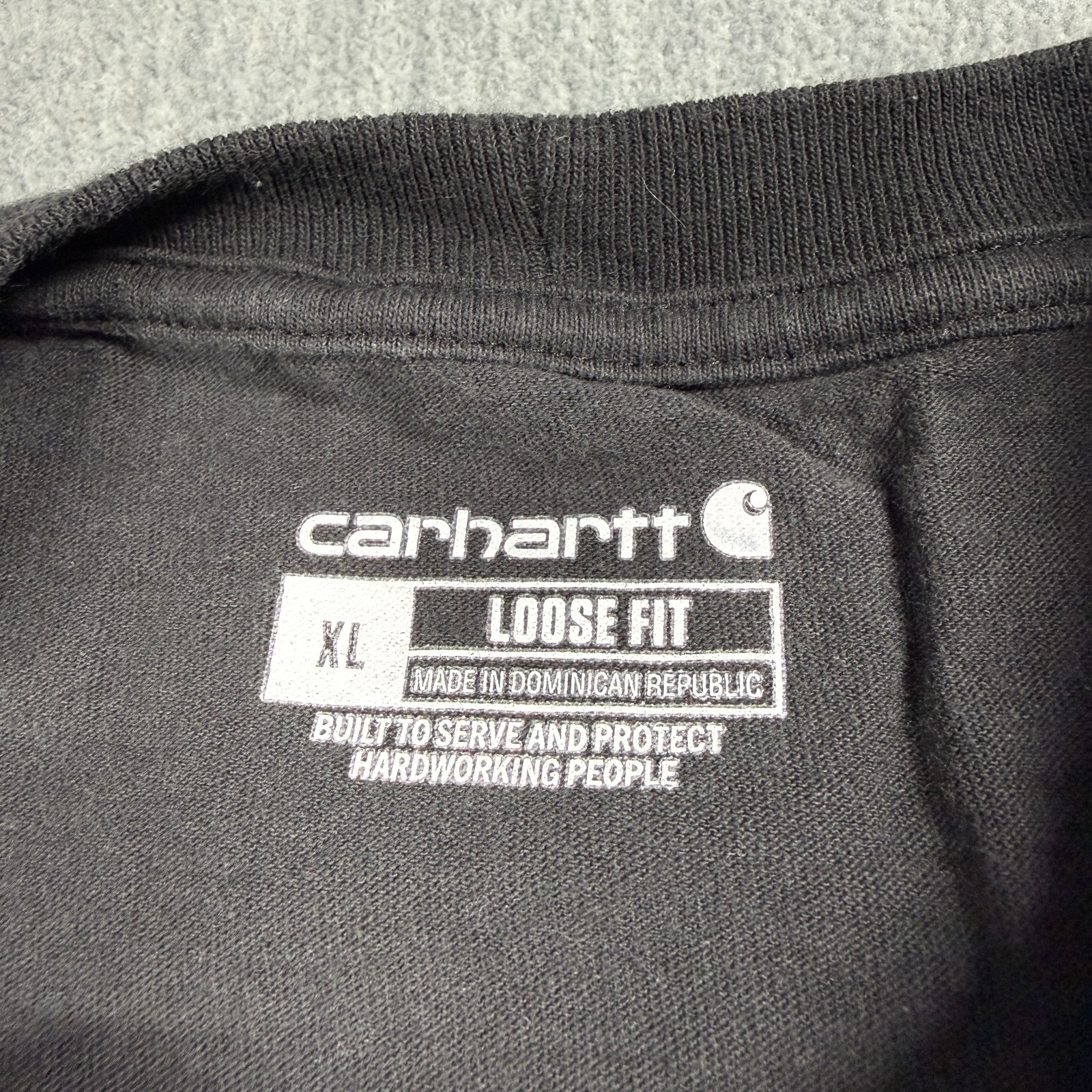 Carhartt Shirt Mens XL Black Loose Fit Workwear Pocket Short Sleeve Crewneck Tee gallery