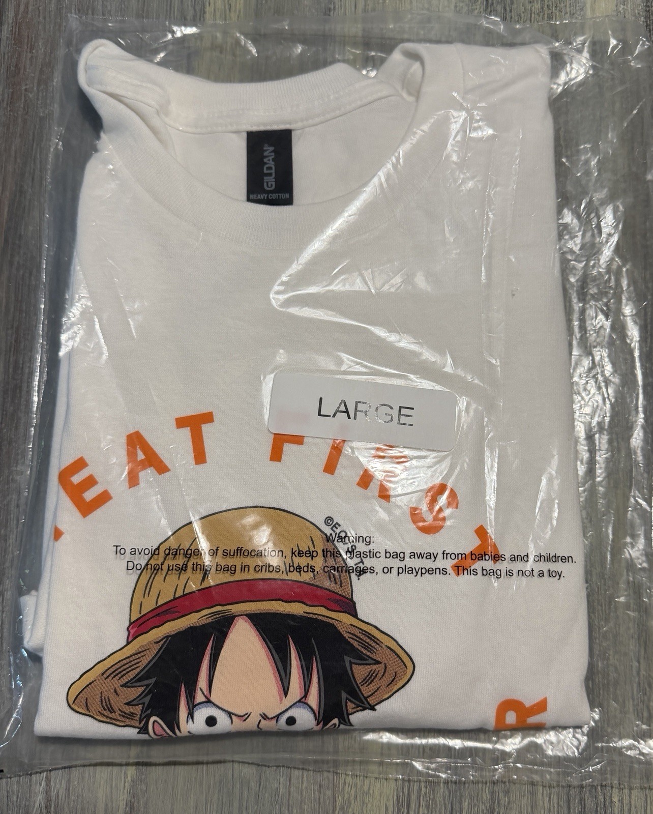 Popeyes x One Piece Luffy T-Shirt Size LARGE Limited AUTHENTIC - In Hand NEW gallery