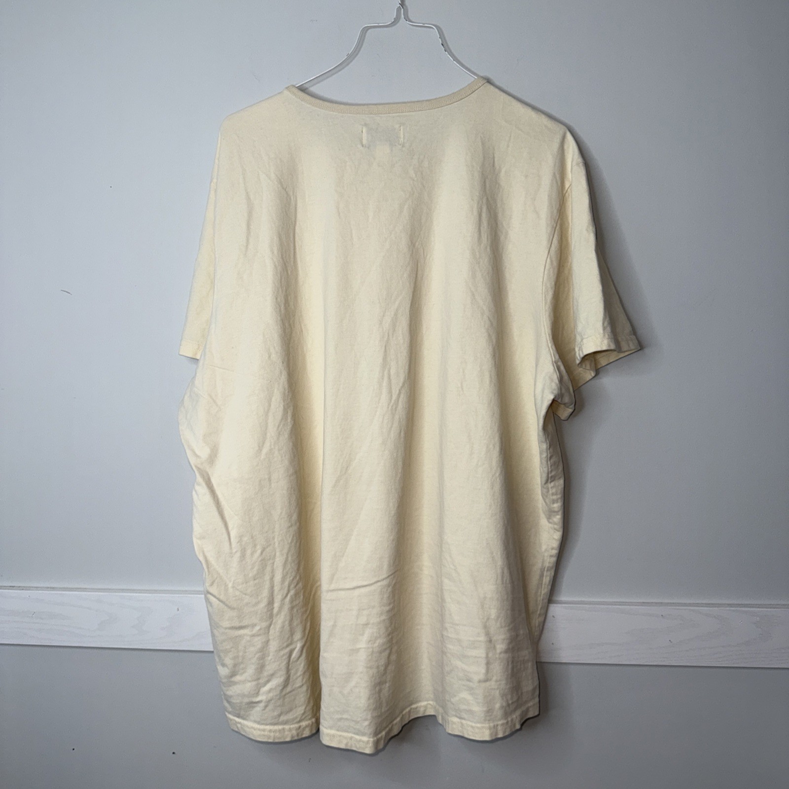 Dapper Boi Shirt Mens 3XL Pale Yellow Cotton Crew Short Sleeve Minimalist gallery