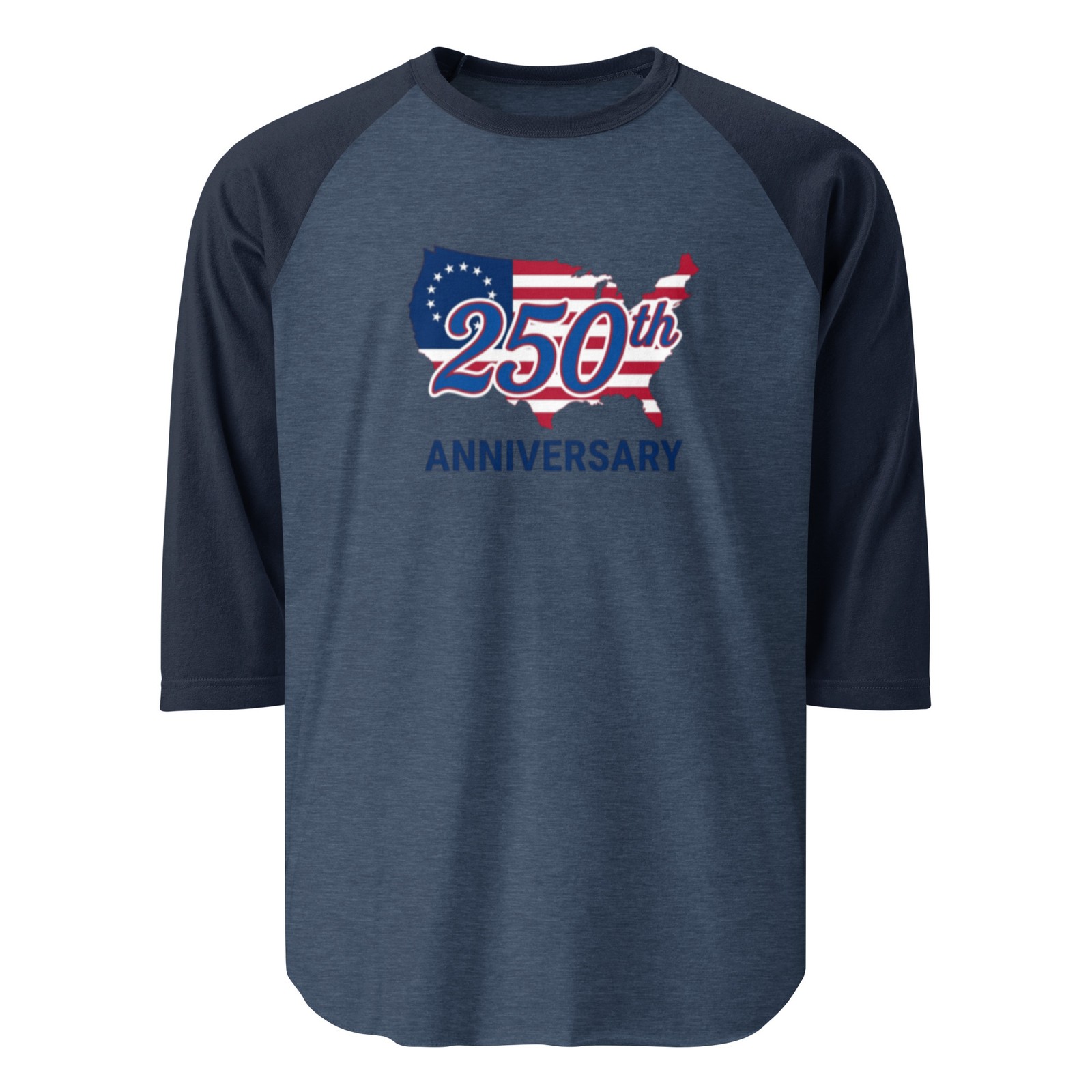 250th Anniversary United States Flag & Map 3/4 sleeve raglan shirt gallery