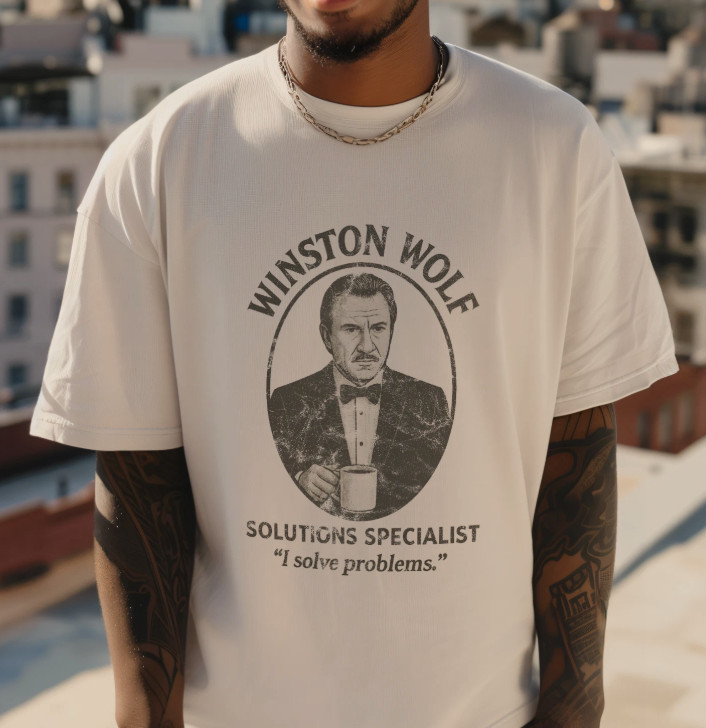 Winston Wolf Pulp Fiction Tee Tarantino Movie Shirt S-4XL Film Gift gallery
