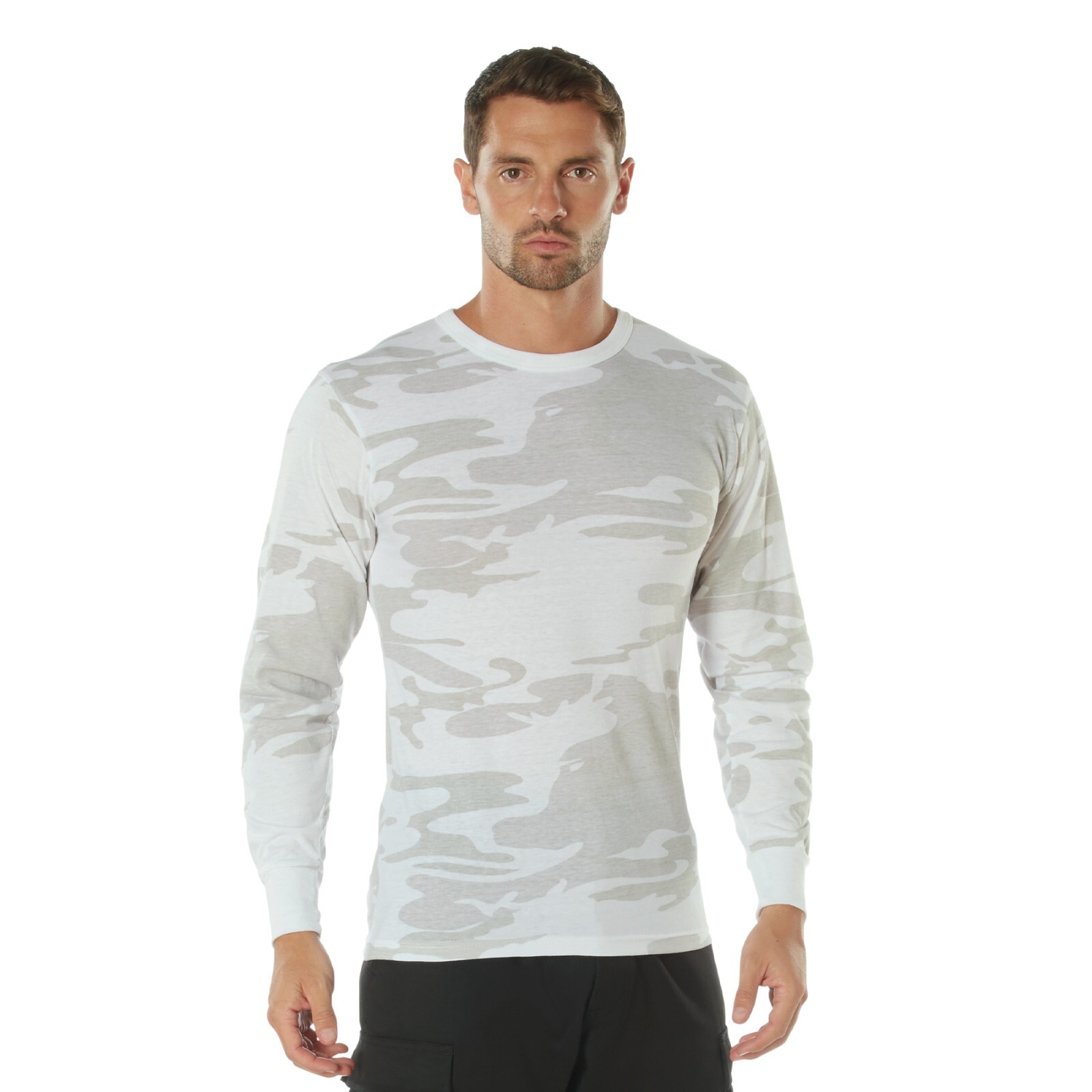 Rothco White Camo Long Sleeve T-Shirt Tactical Military Crew Tee Undershirt gallery