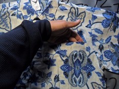Large NWOT Indonesia Button Up Damaged Shirt
