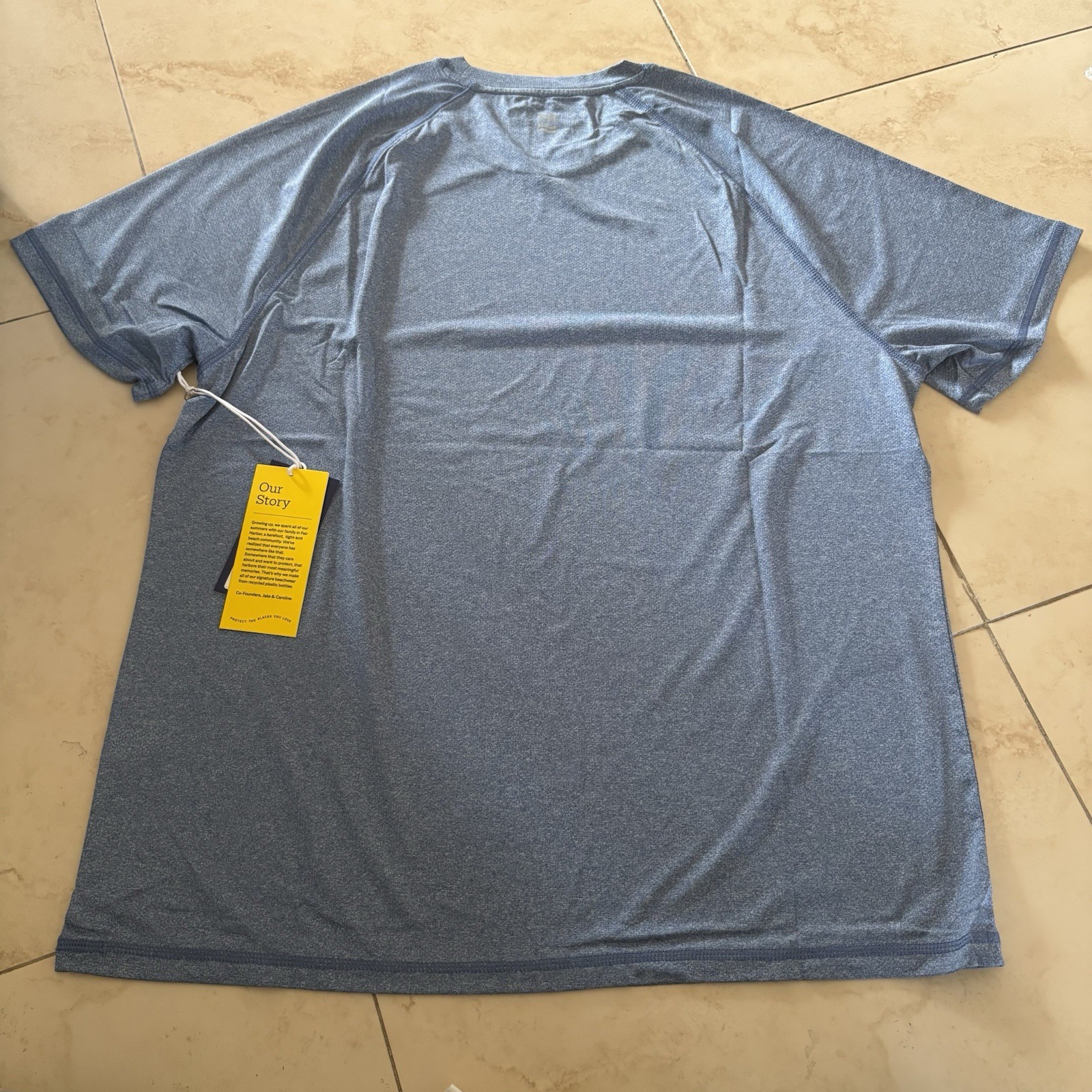 Fair Harbor Breezeknit Tee Shirt Heather Navy - Men’s Sz Large gallery