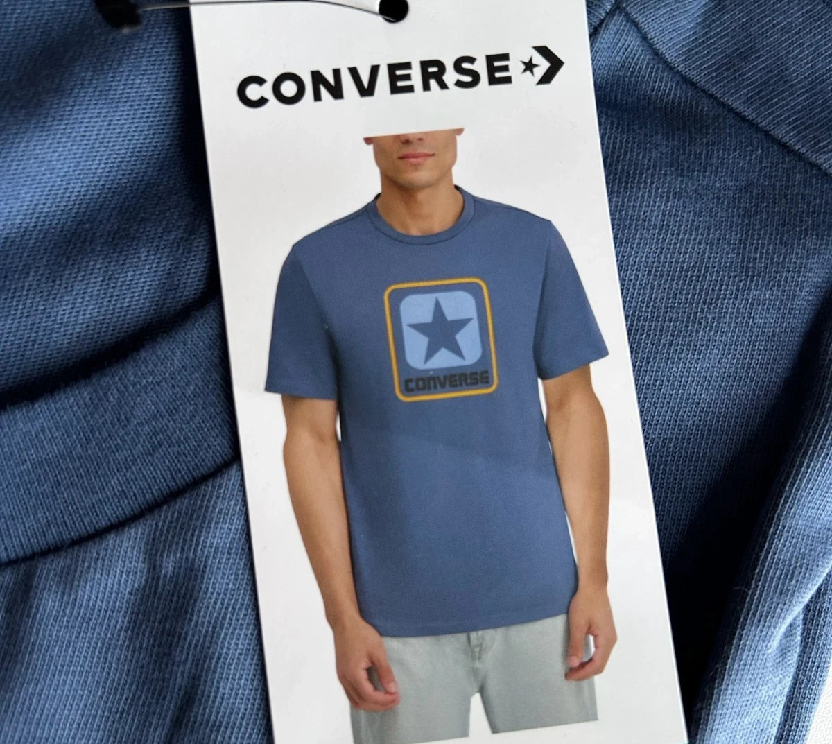 Converse Men's Short Sleeve Star Logo Graphic T-Shirt, Blue, Size XL gallery
