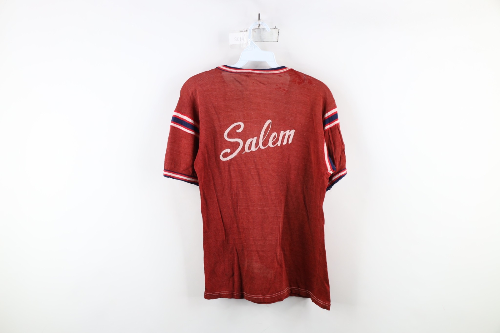 Vintage 40s 50s Mens S Rayon Durene Knit Chain Stitch Salem Jersey T-Shirt USA gallery