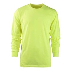 COUVER Men’s Cotton Ribbed Cuff Crew Neck Long Sleeve T-Shirt, 1 Piece