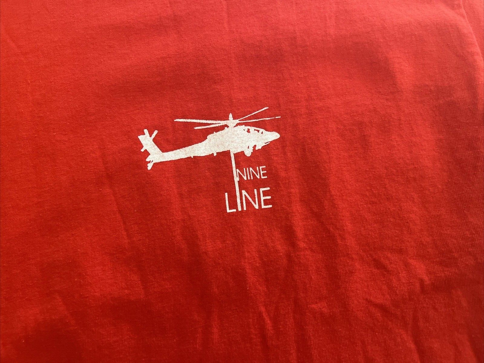 Nine Line T Shirt Adult Red Text Logo Police Support Has Misprint 2 Side 3XL gallery