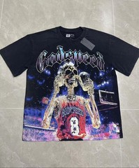 Godspeed Men’s Black Skeleton Graphic T-Shirt Crew Neck Short Sleeve S