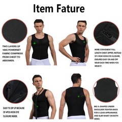 Mens Compression Vest Slimming Body Shaper Tummy Control Gynecomastia Undershirt