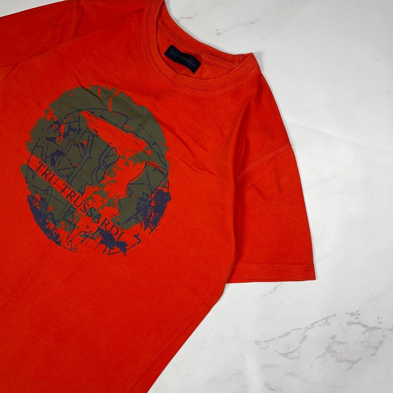 Vintage T-shirt Trussardi Big Logo Luxury tee Short Sleeve Red Size S gallery