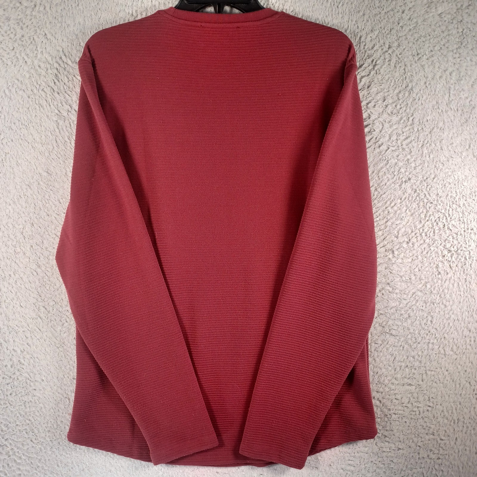MAGASCHONI Mens Burgundy Long-Sleeve Shirt Size Medium Stretch Round Neck Soft gallery