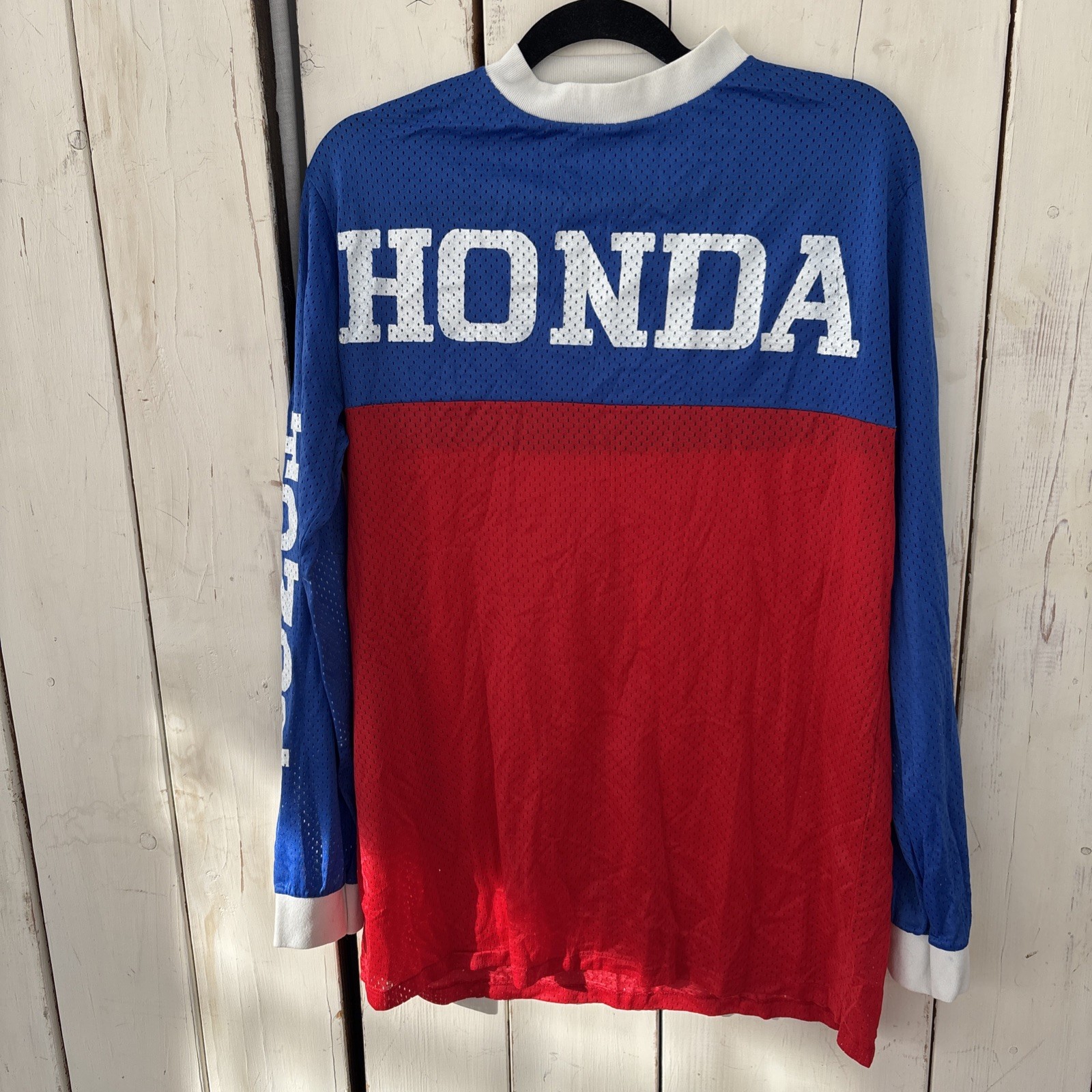 Vintage 70s 80s Honda Motocross BMX Mesh Jersey Shirt Mens Large Motorcycle Team