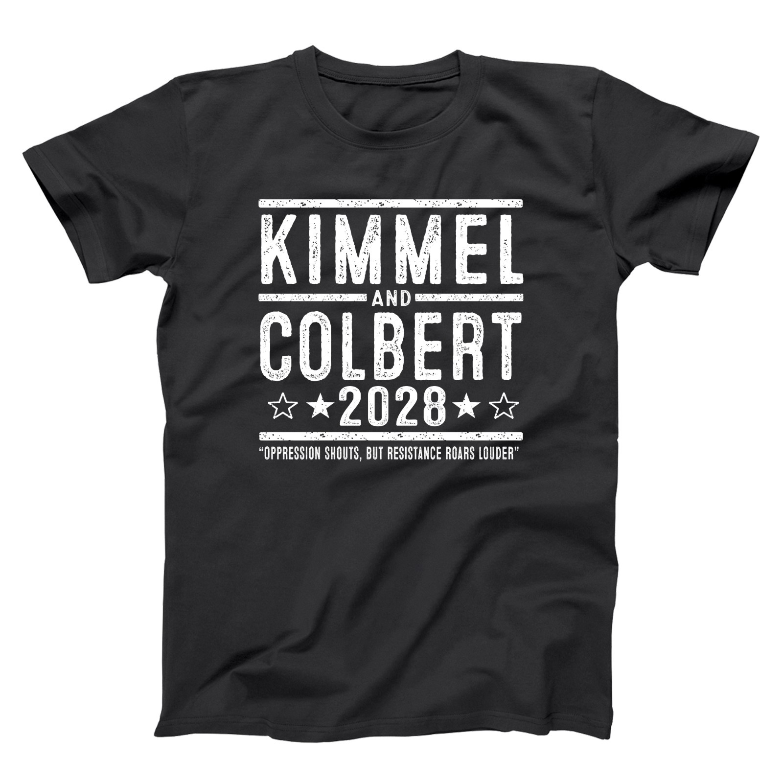 Kimmel and Colbert 2028 Election Campaign Dream Liberal Duo Xs-5x Unisex Tshirt gallery