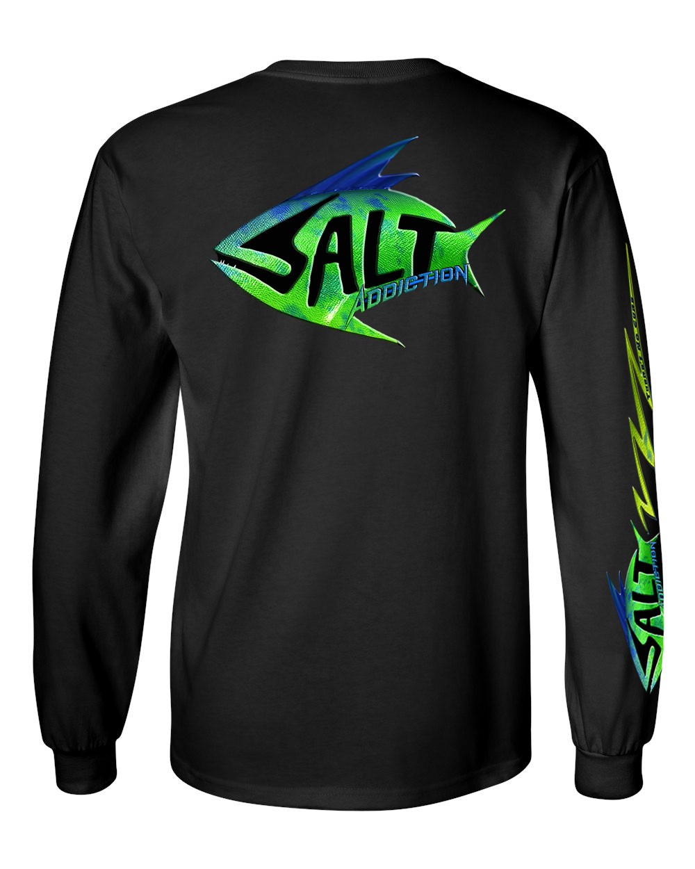 Salt Addiction Saltwater Dolphin Fishing Long Sleeve T Shirt Mahi Mahi