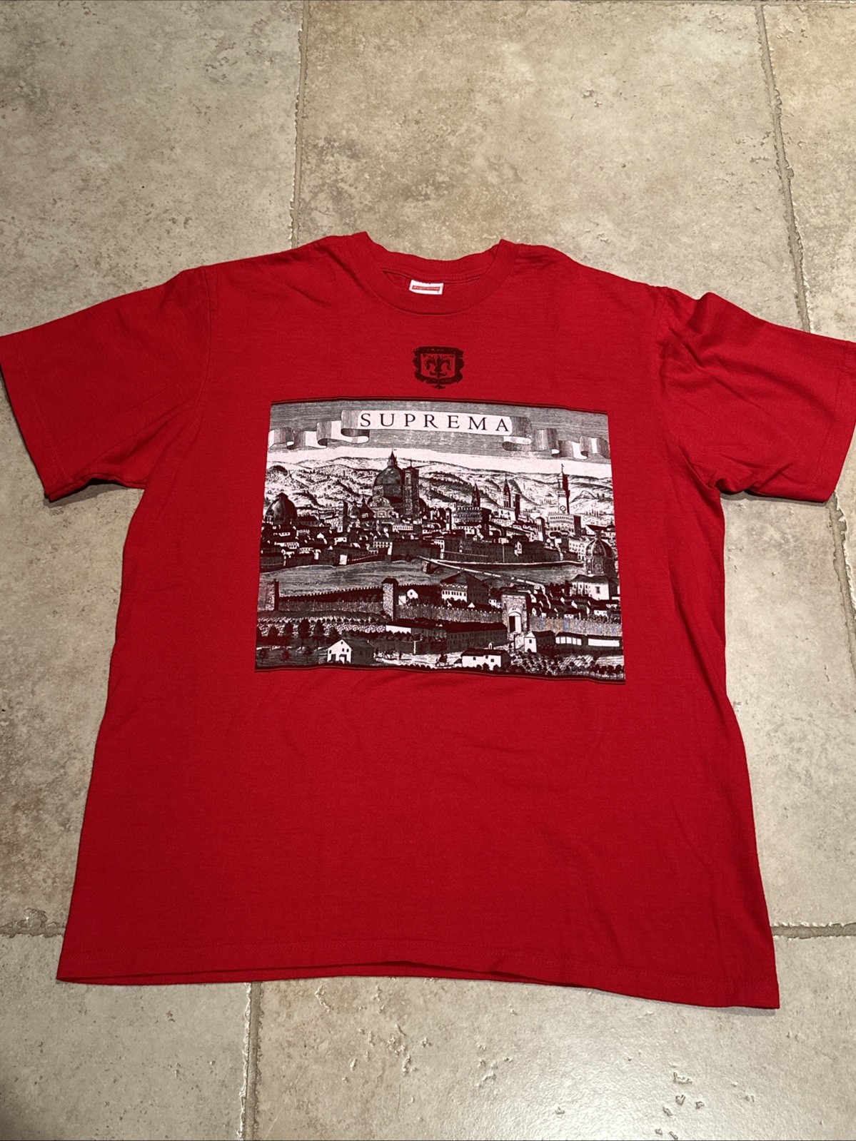 Authentic Supreme Fiorenza Tee Mens Medium Red T-shirt Suprema SS18 gallery