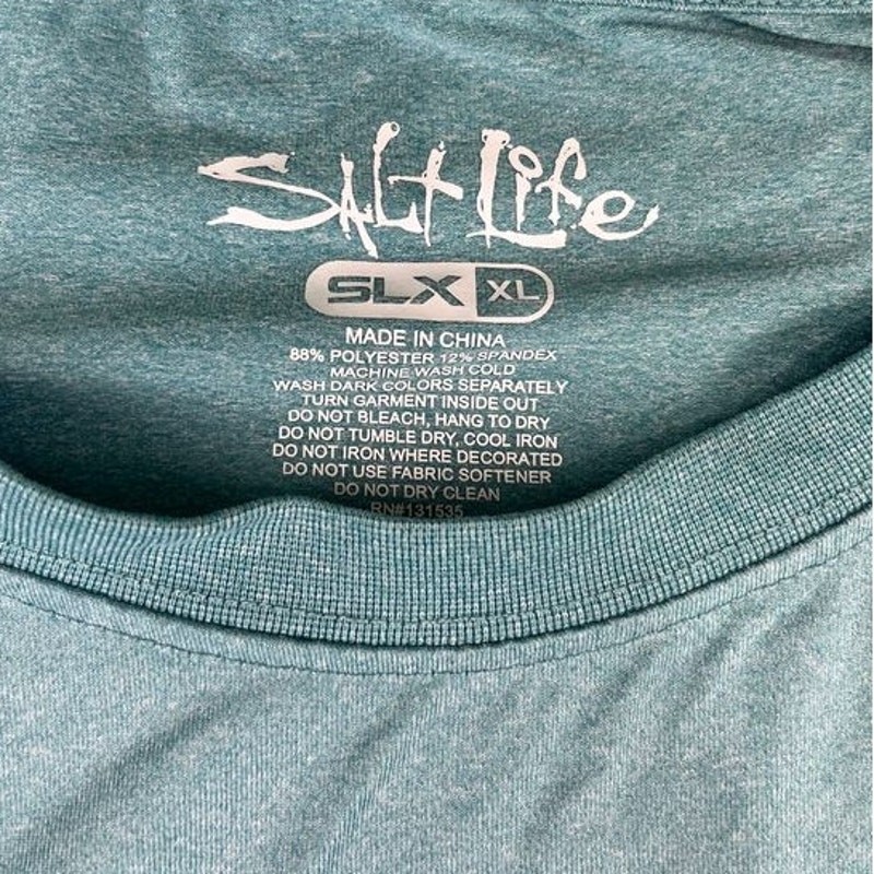 Men’s Salt Life teal green SLX XL Long-Sleeve Performance Tee Excellent gallery