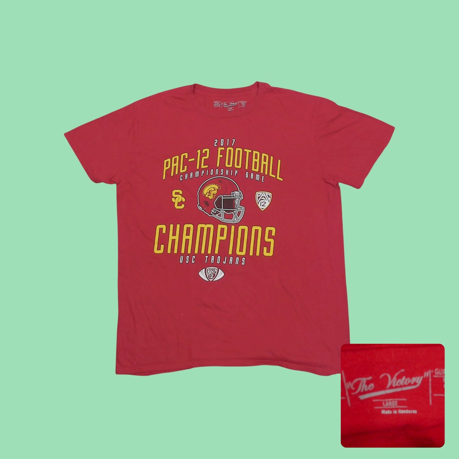 2017 USC Trojans Pac 12 Football Champions Graphic T Shirt The Victory Red Large gallery