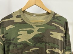 VTG 80s Paper Thin Burnout Worn Soft Camouflage LS Pocket T-Shirt Size XL