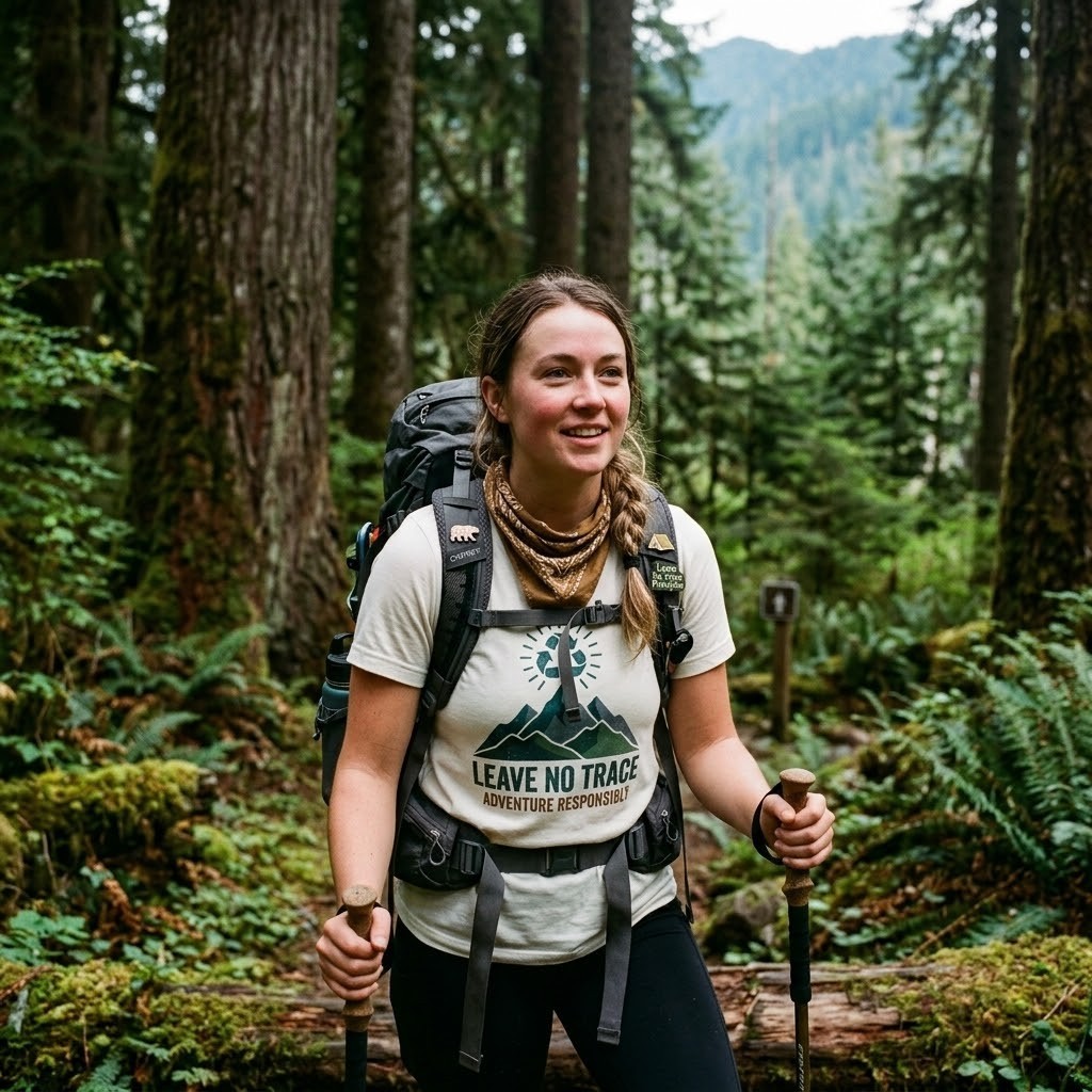 Leave No Trace T-Shirt - Adventure Responsibly Mountain Hiking Eco-Friendly Tee gallery