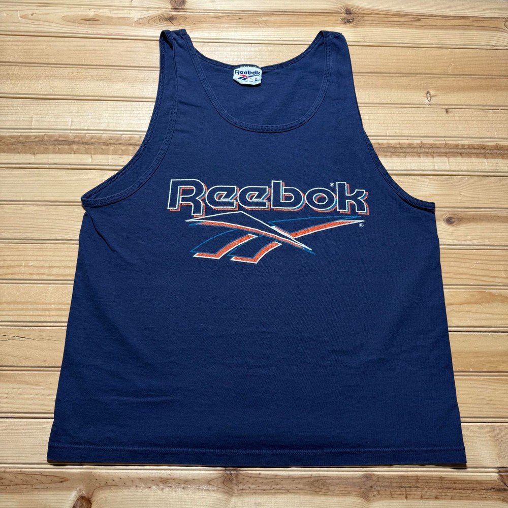 Vintage 90s Reebok Vector Logo Streetwear Graphic Tank Top Men’s – Size Large