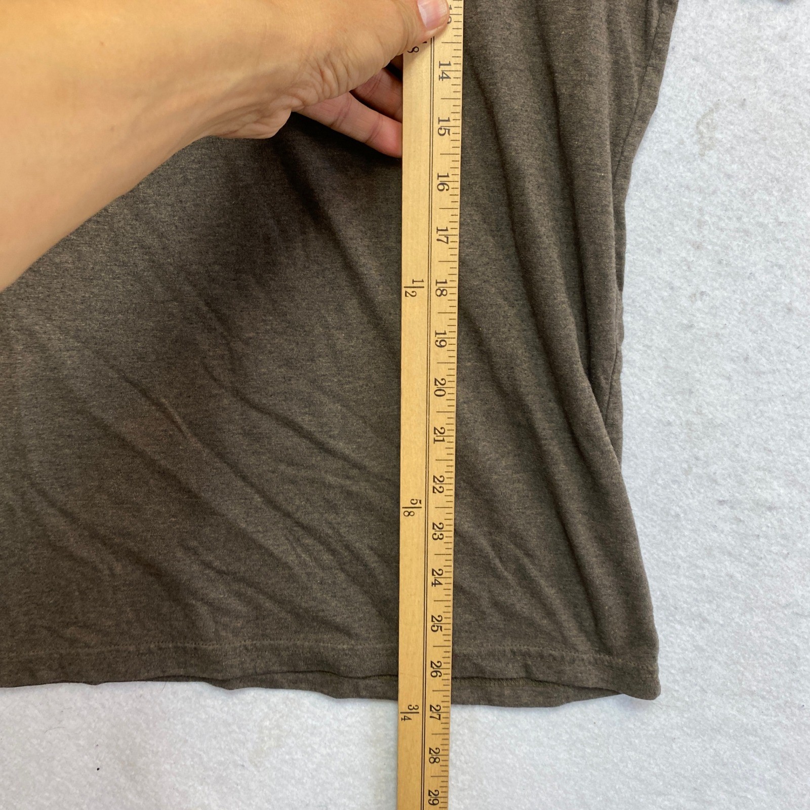 Prana T-Shirt Mens Medium Brown Short Sleeve Crew Neck Heathered Logo gallery