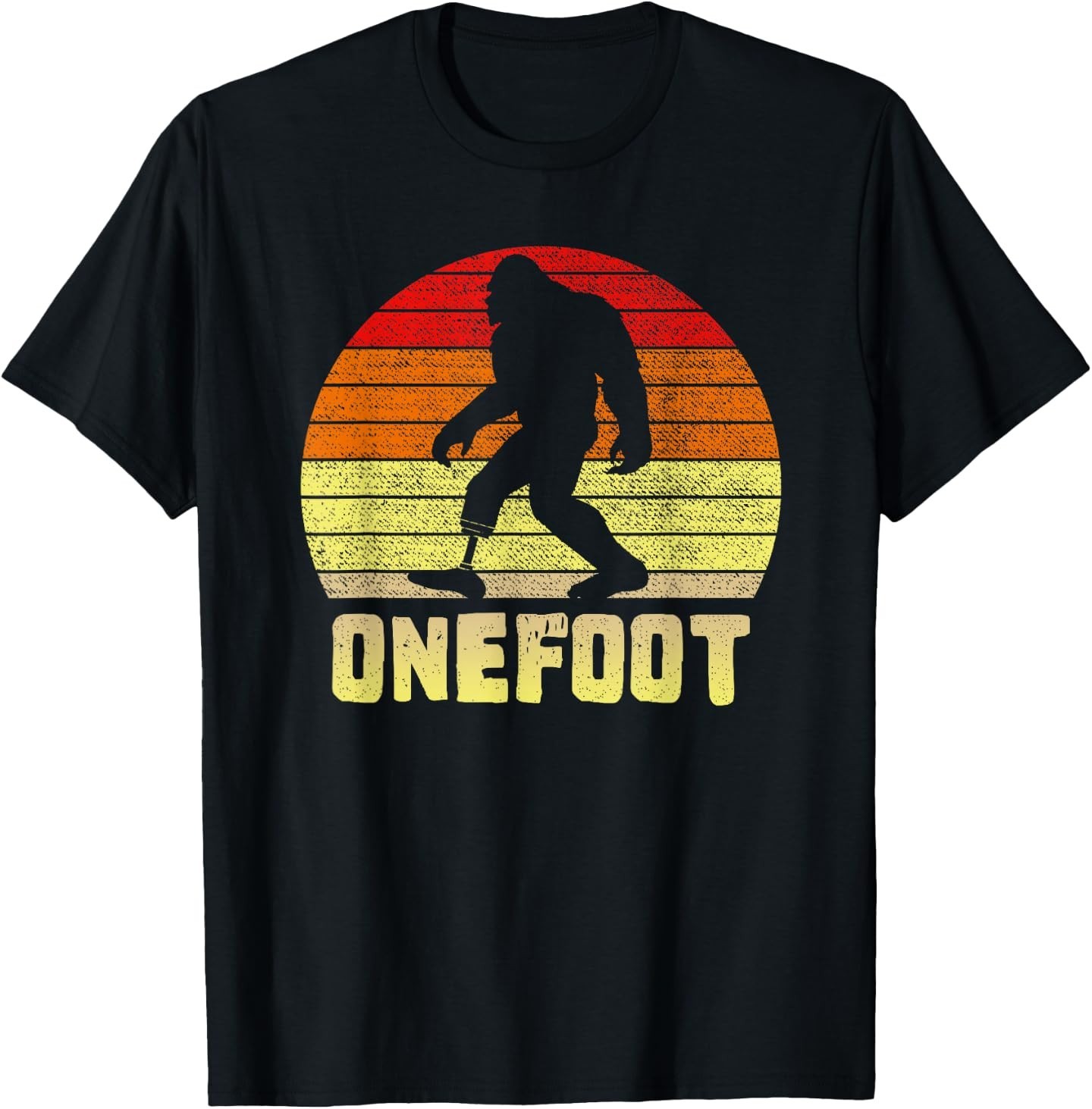Onefoot Leg Amputee Recovery One Foot Bigfoot Funny Sunset T-Shirt gallery
