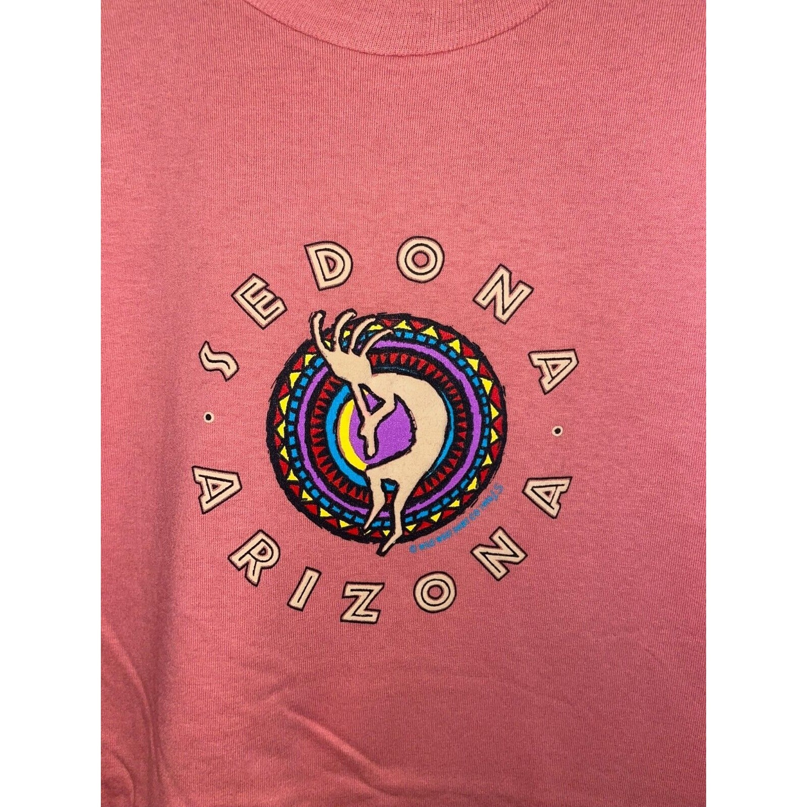 Vintage Sedona Arizona Shirt Graphic Peach Pink AZ Tee 90s VTG 1996 Large gallery