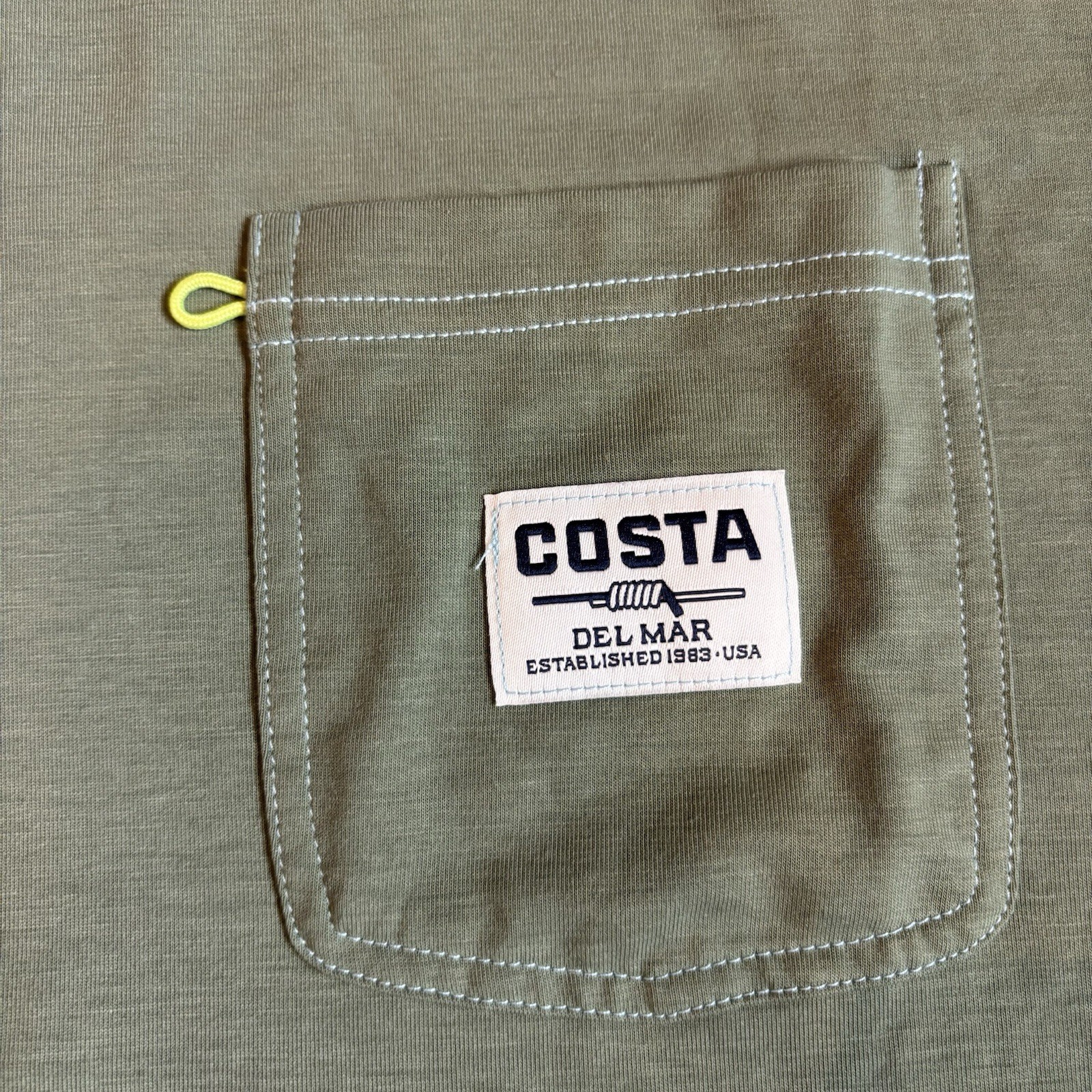 NWOT Mens Costa Crew Neck Pocket T Shirt Green Polyester Lyocell XXL gallery
