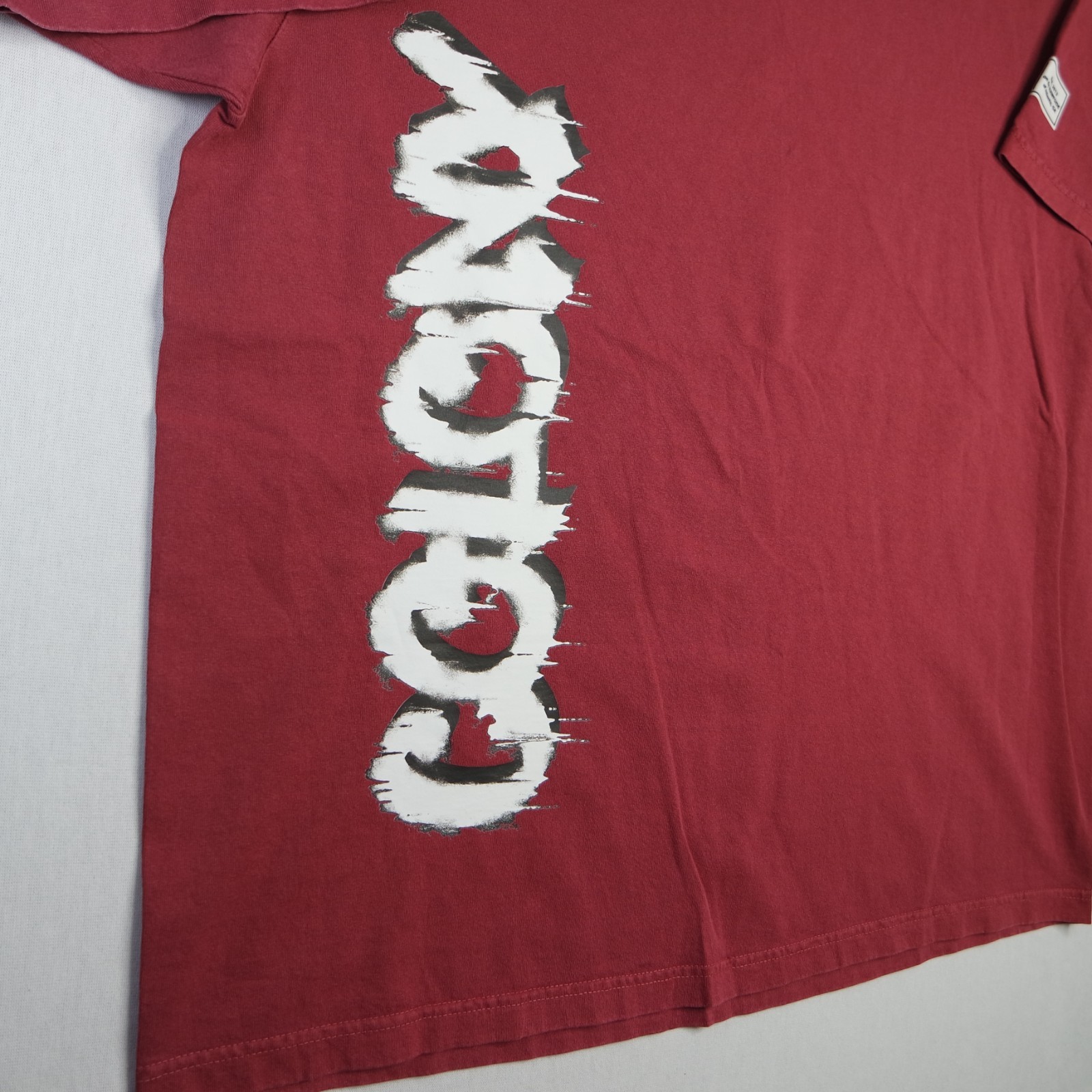 Shaka Wear Super Max Heavy 100% Cotton Maroon Red Graffiti Print Shirt Men’s XL gallery