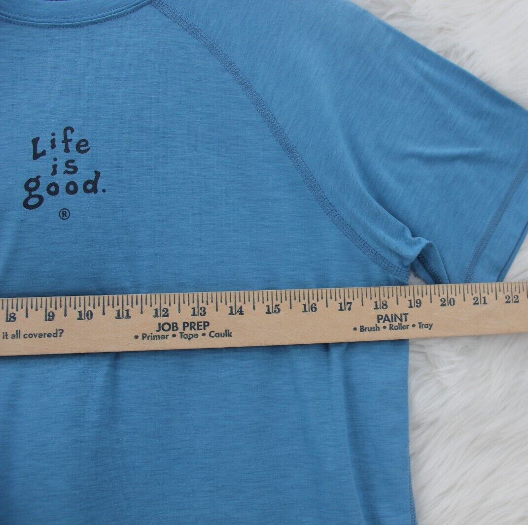 Life is Good Good Move Men's Semi-Fitted Blue Short Sleeve T Shirt Sz S #1536 gallery