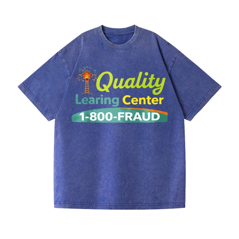 Quality Learning Center 1-800-FRAUD Washed Oversized T-Shirt Funny Meme Tee gallery