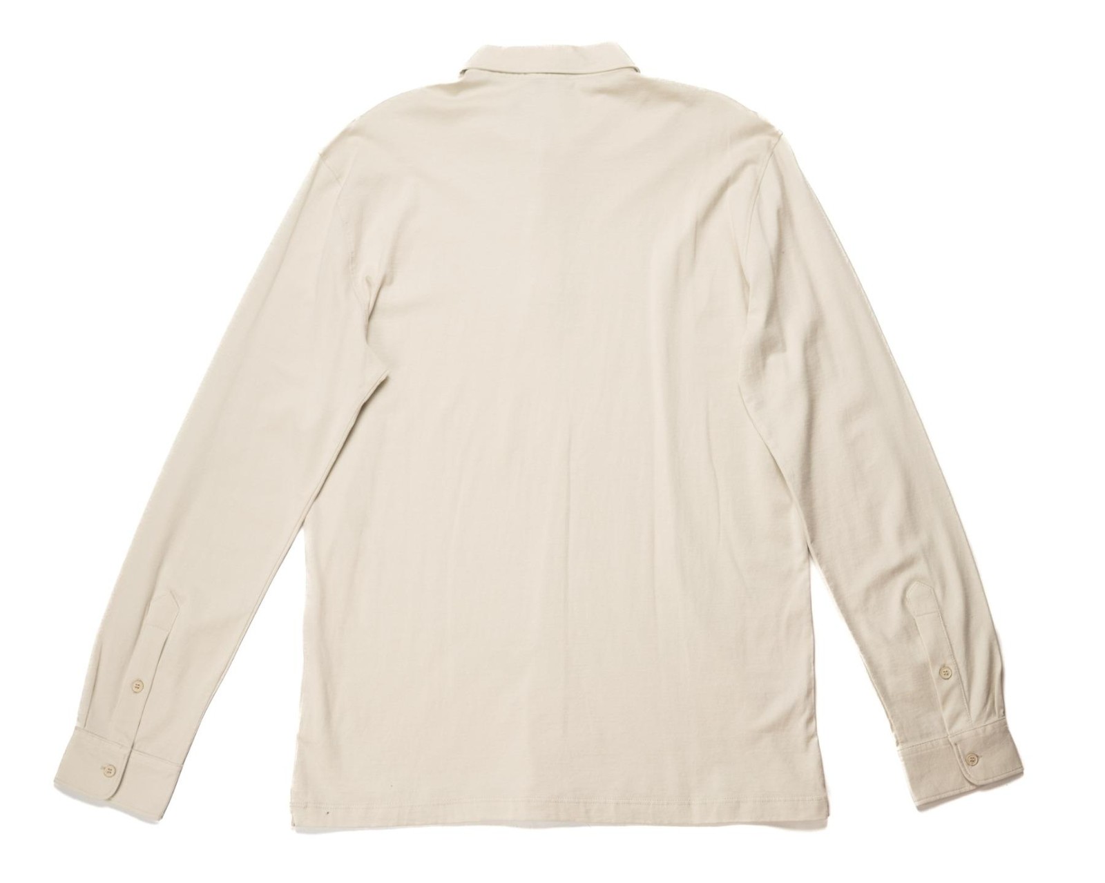Sartorio $675 Light Beige Slim Long Sleeve Polo Shirt Cotton Jersey XXL (56 IT) gallery