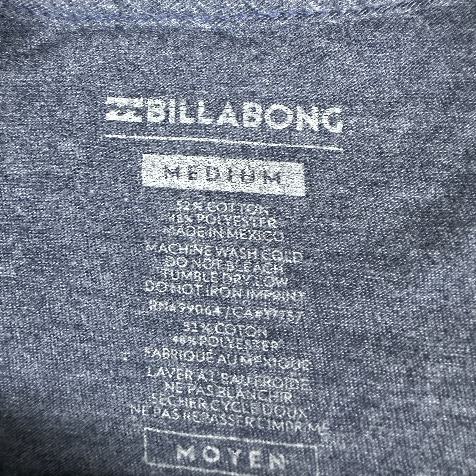 Billabong Shirt Men's M Gray Cotton Crew-Neck Short Sleeve Beach Outdoor gallery
