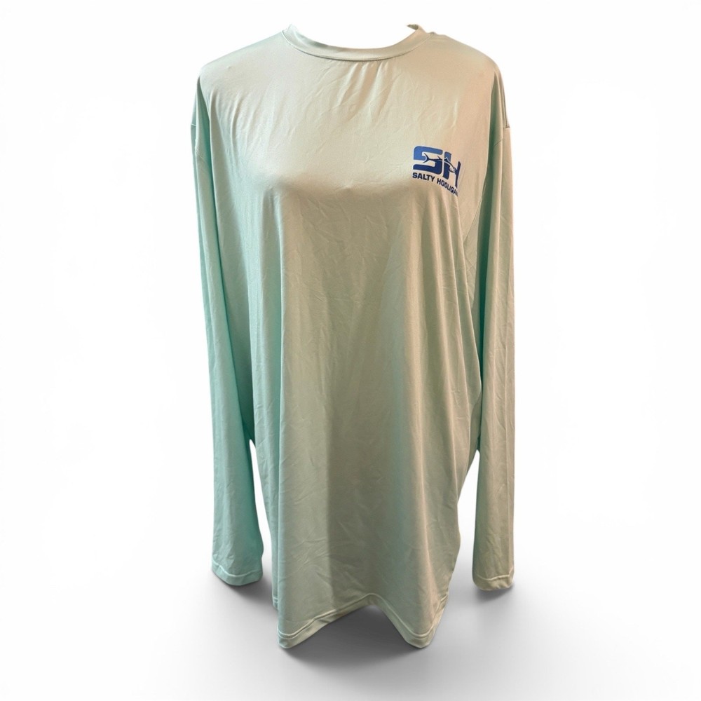 Salty Hooligan Fishing Performance Long Sleeve Shirt NWT Mint Green SizeXXL