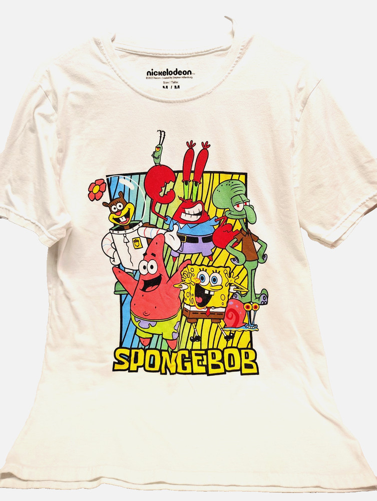 Nickelodeon SpongeBob Graphic T-Shirt Men’s Medium Tall White Cartoon Tee