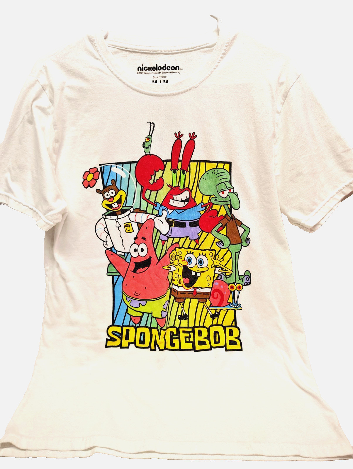 Nickelodeon SpongeBob Graphic T-Shirt Men’s Medium Tall White Cartoon Tee