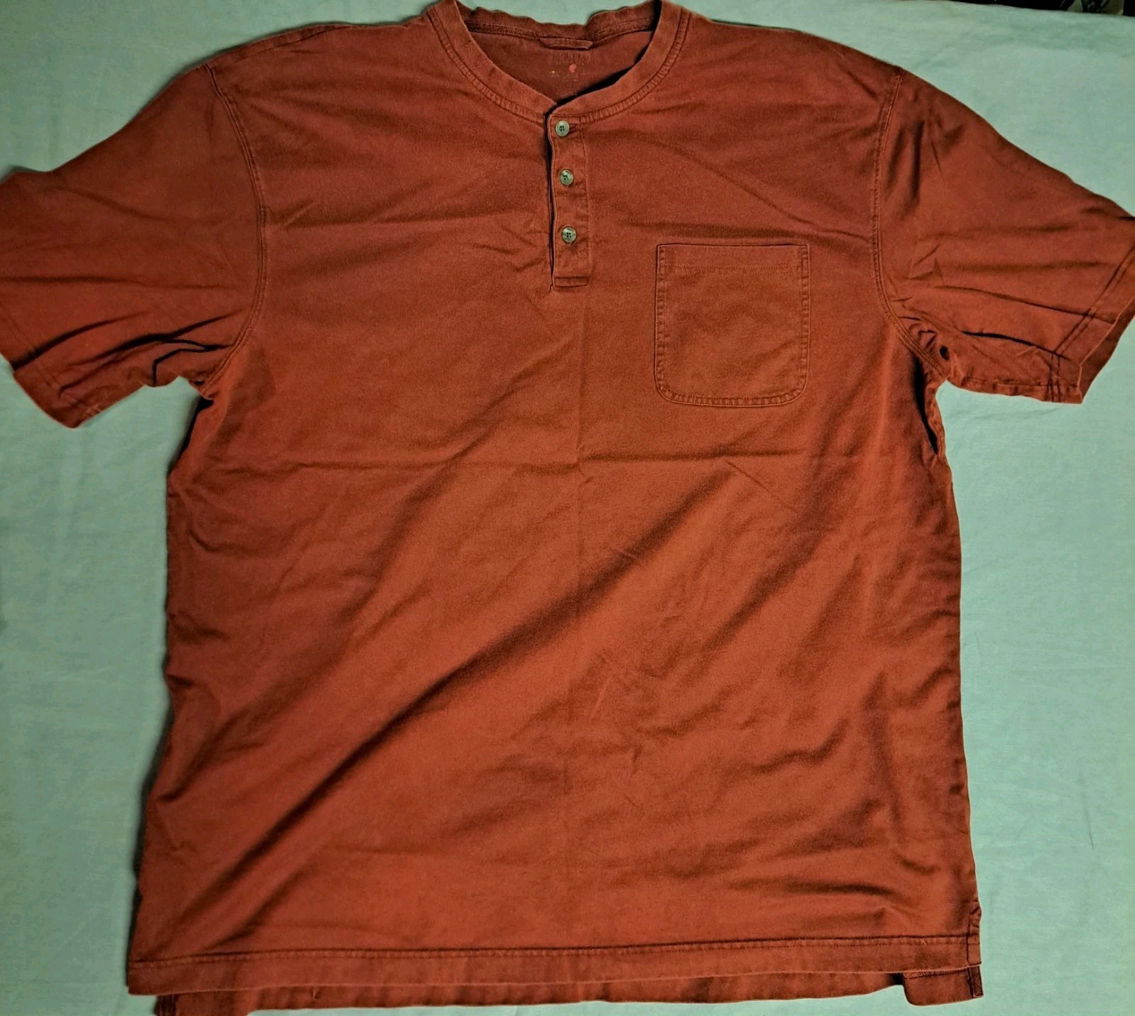 3 Shirt Lot-Duluth Mens Short Sleeve Cotton Crew Neck Redhead Henley Shirt Pockt gallery