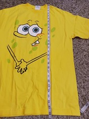 Vintage 2002 Nickelodeon SpongeBob SquarePants Nudie Pants Yellow TShirt Size M