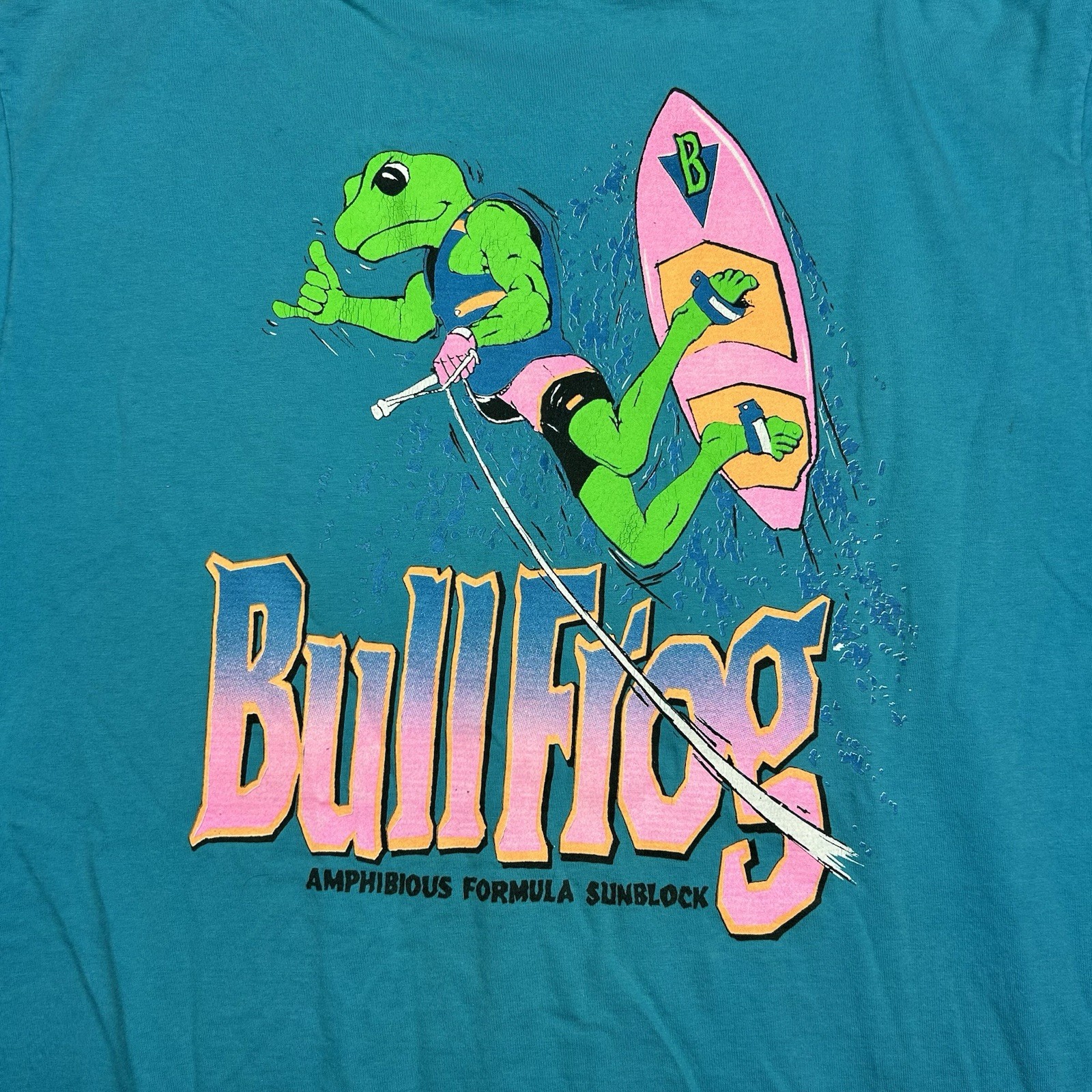 Vintage Bull Frog Sunblock Shirt Men’s XL Double Sided Surf Surfer gallery
