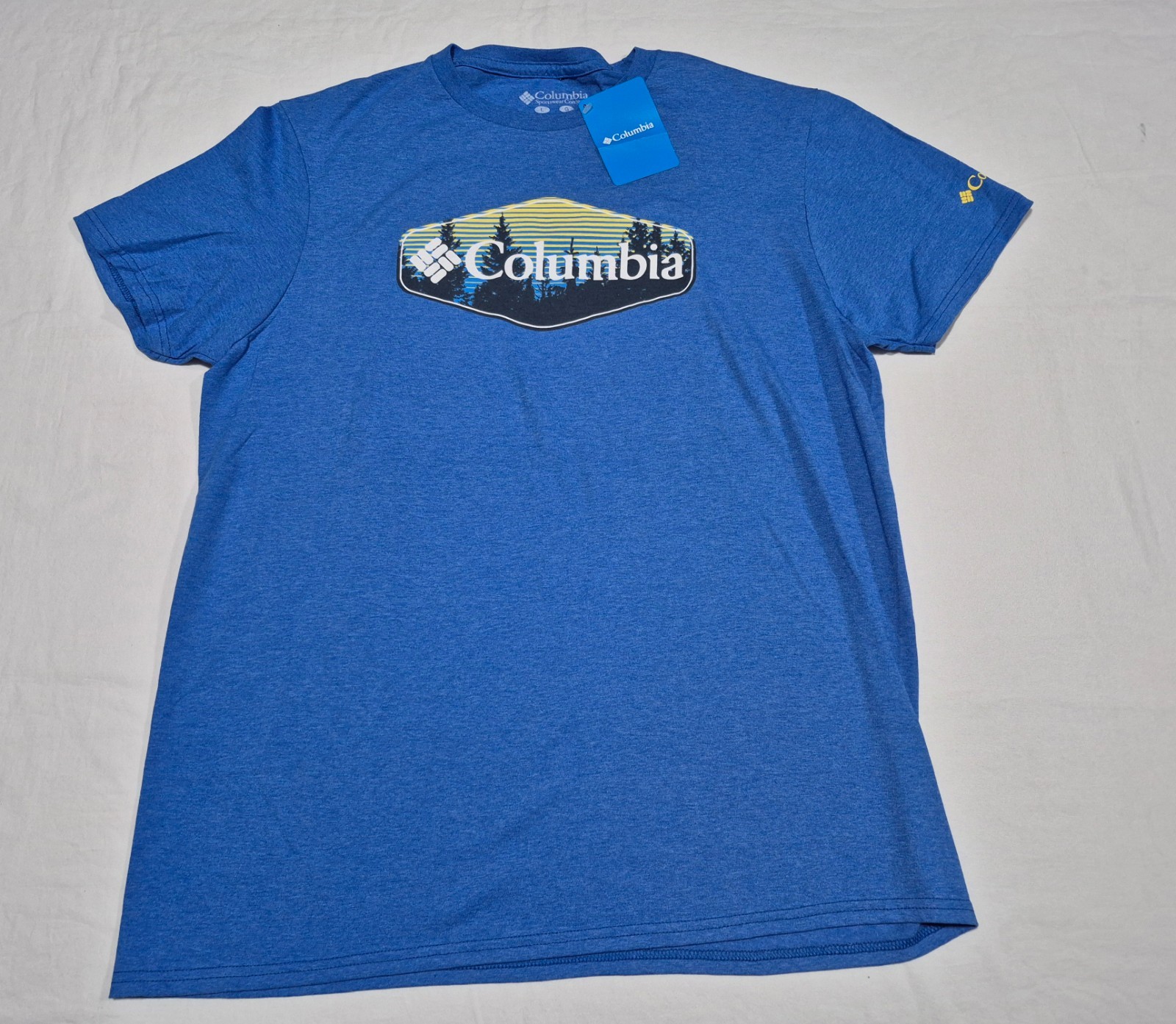 Columbia Men's Outdoor/Sports Blue Graphic Training Athletic Gym SZ Large gallery