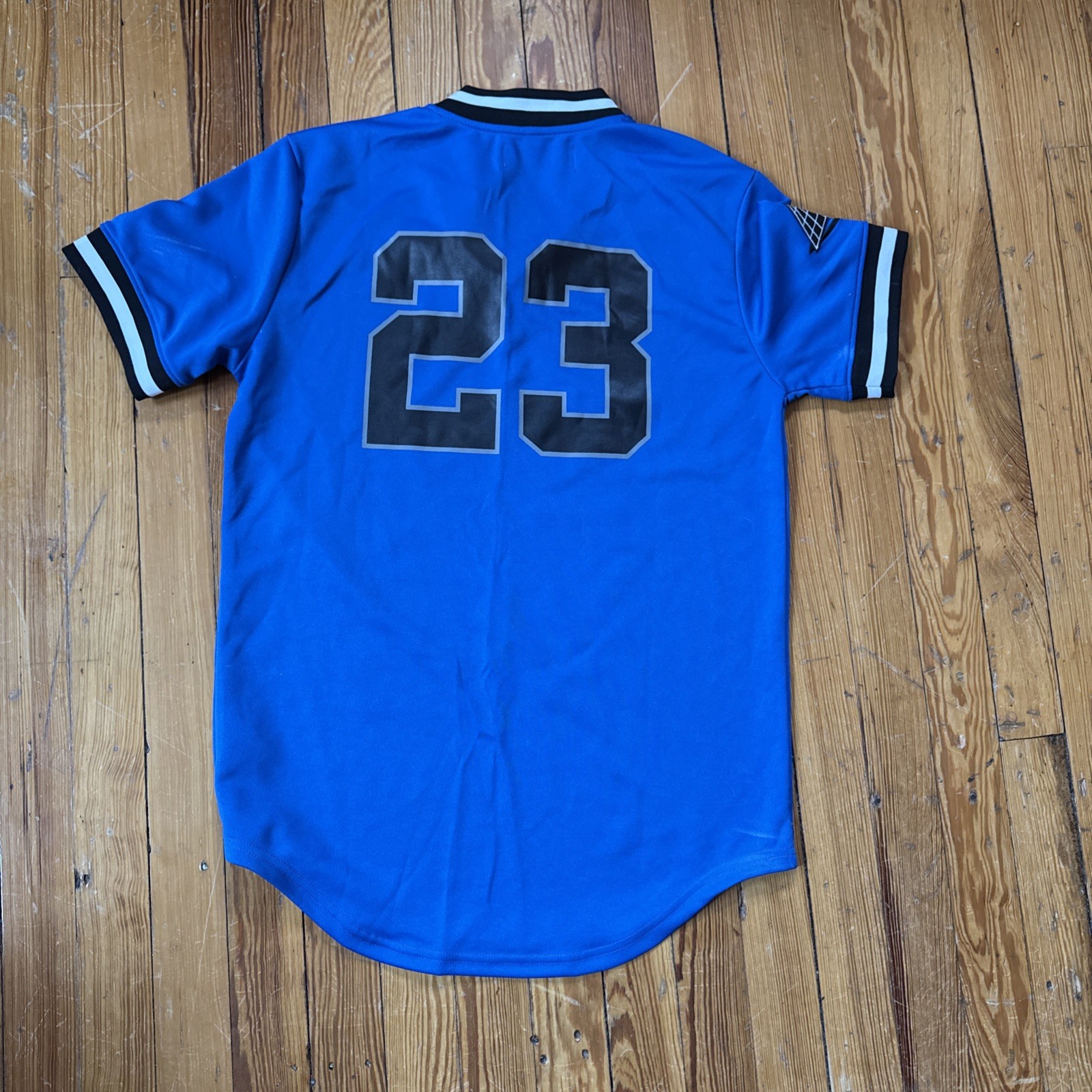 Black Pyramid #23 Blue and Black Jersey Shirt Stitched On Graphics Size Medium gallery