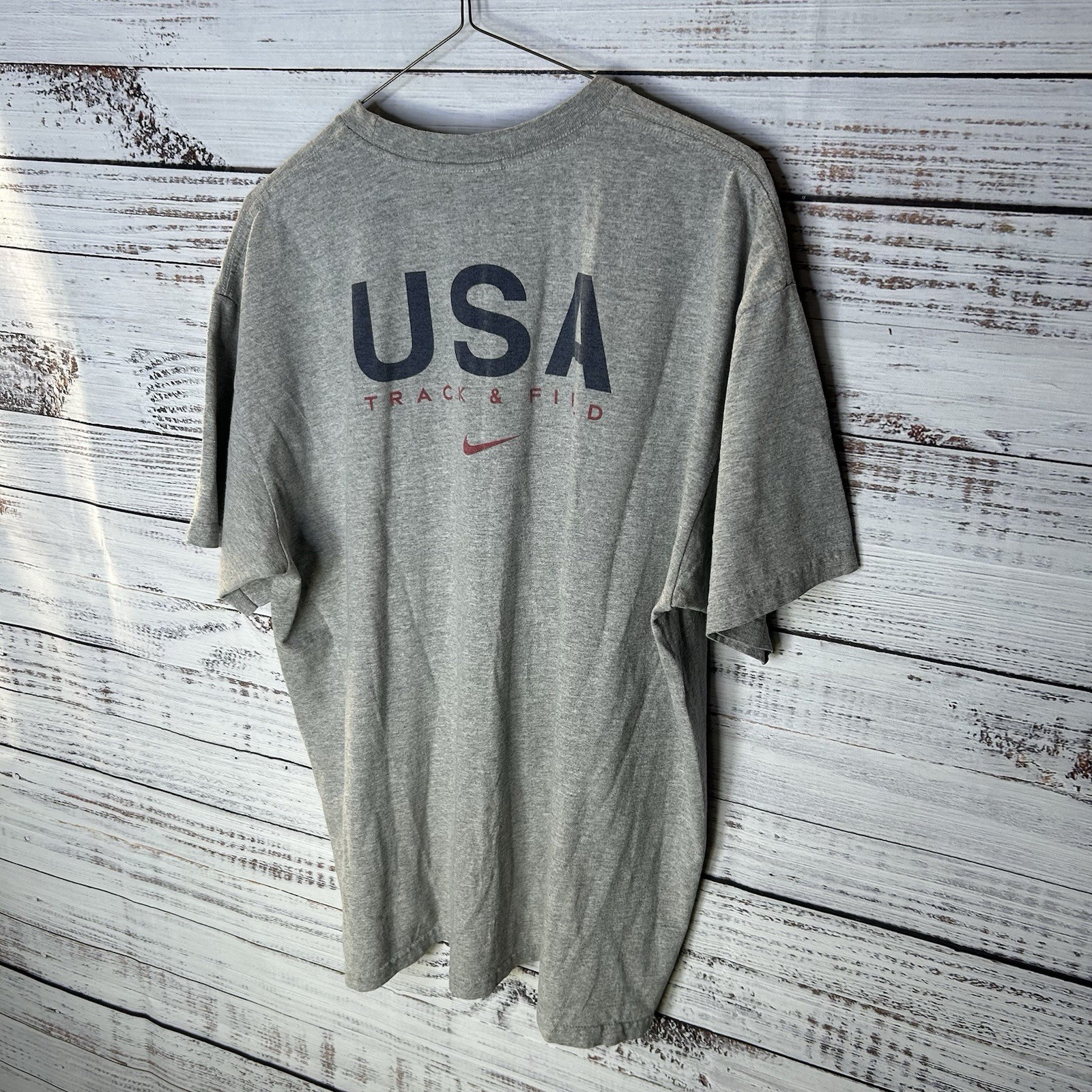 Vintage Y2K Nike Silver Tag USA Track & Field USATF Graphic T-Shirt Men’s Large gallery