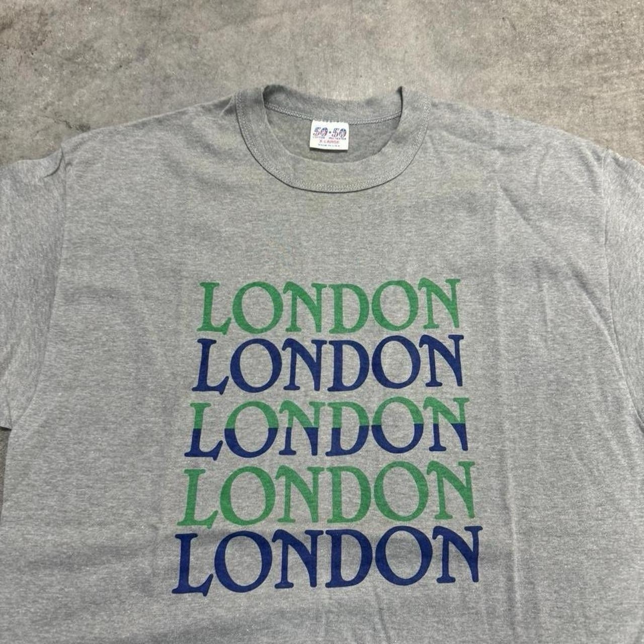 Vintage 80’s Men’s London City Graphic Print T-Shirt Crew Neck Gray XL gallery