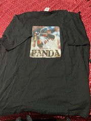 PANDA #99 BASEBALL PLAYER T-SHIRT BLACK MENS SIZE 2X COLLECTIBLE