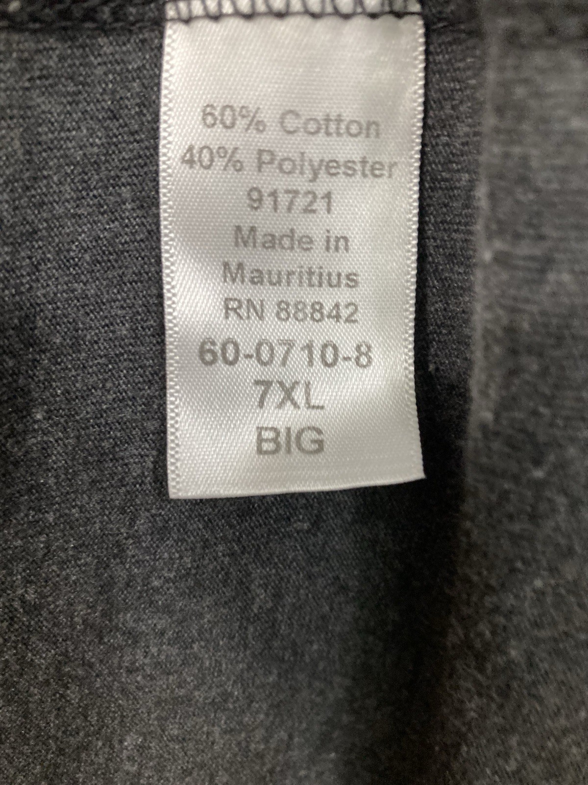 men's 7xl big Kingsize crewneck s sleeve pocket tee shirt Heather Charcoal Grey gallery