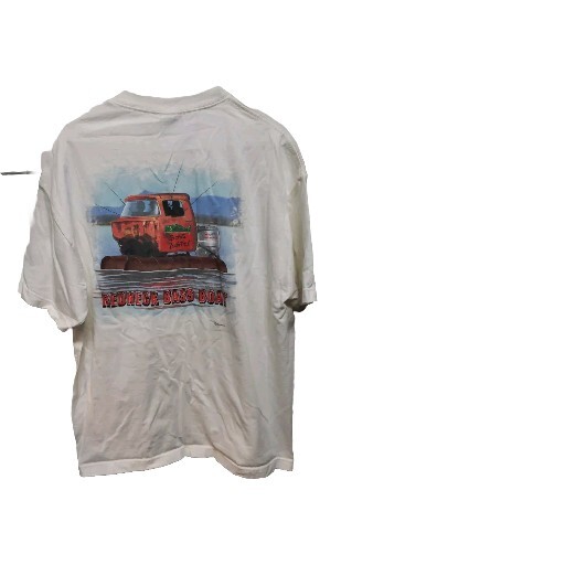 Vtg Redneck Bass Boat Men T Shirt Size XL White Fishing Short Sleeve