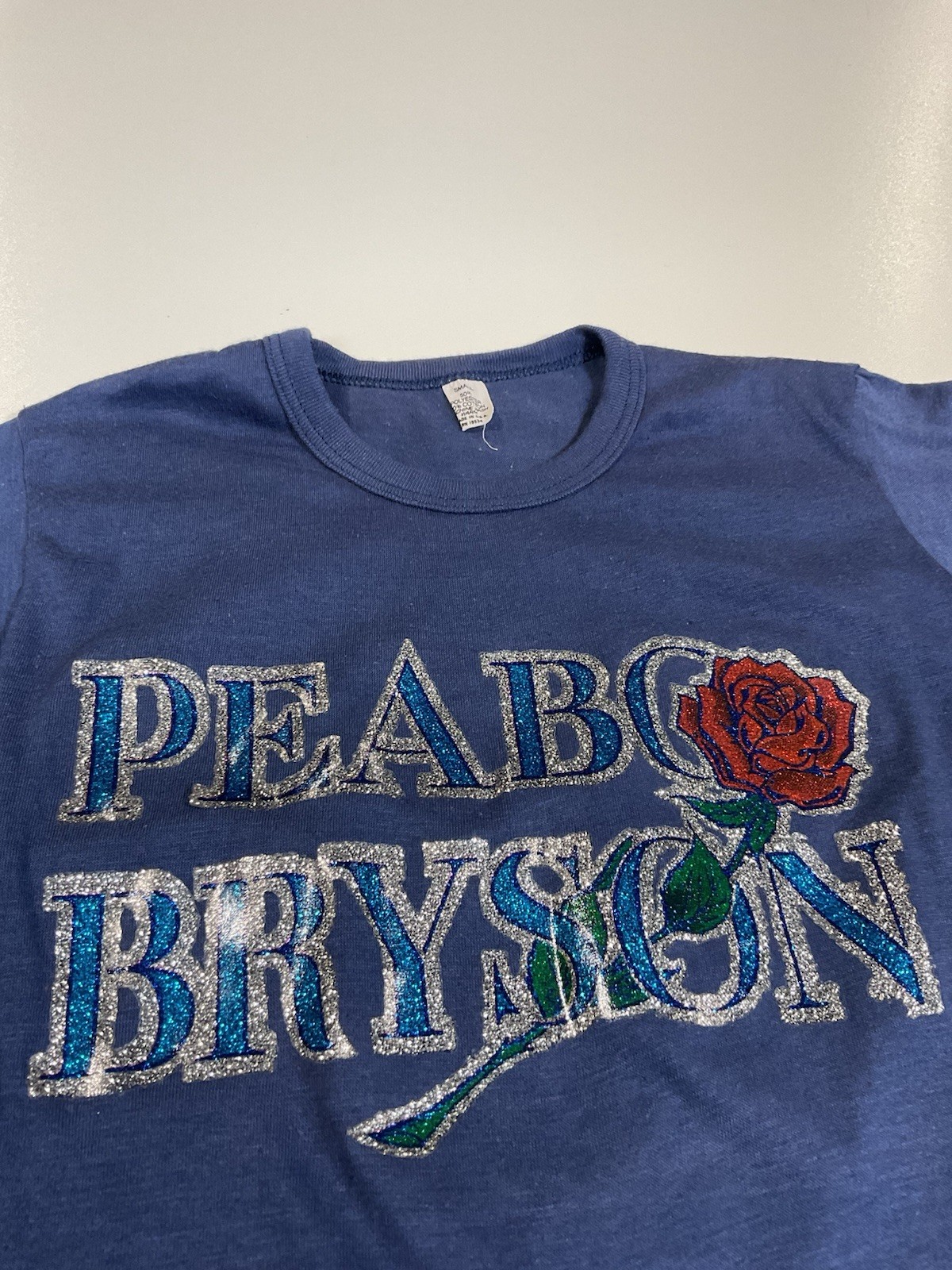 Vintage Peabo Bryson Iron On T Shirt Sz XS Single Stitch Rare R&B Glitter 70s gallery