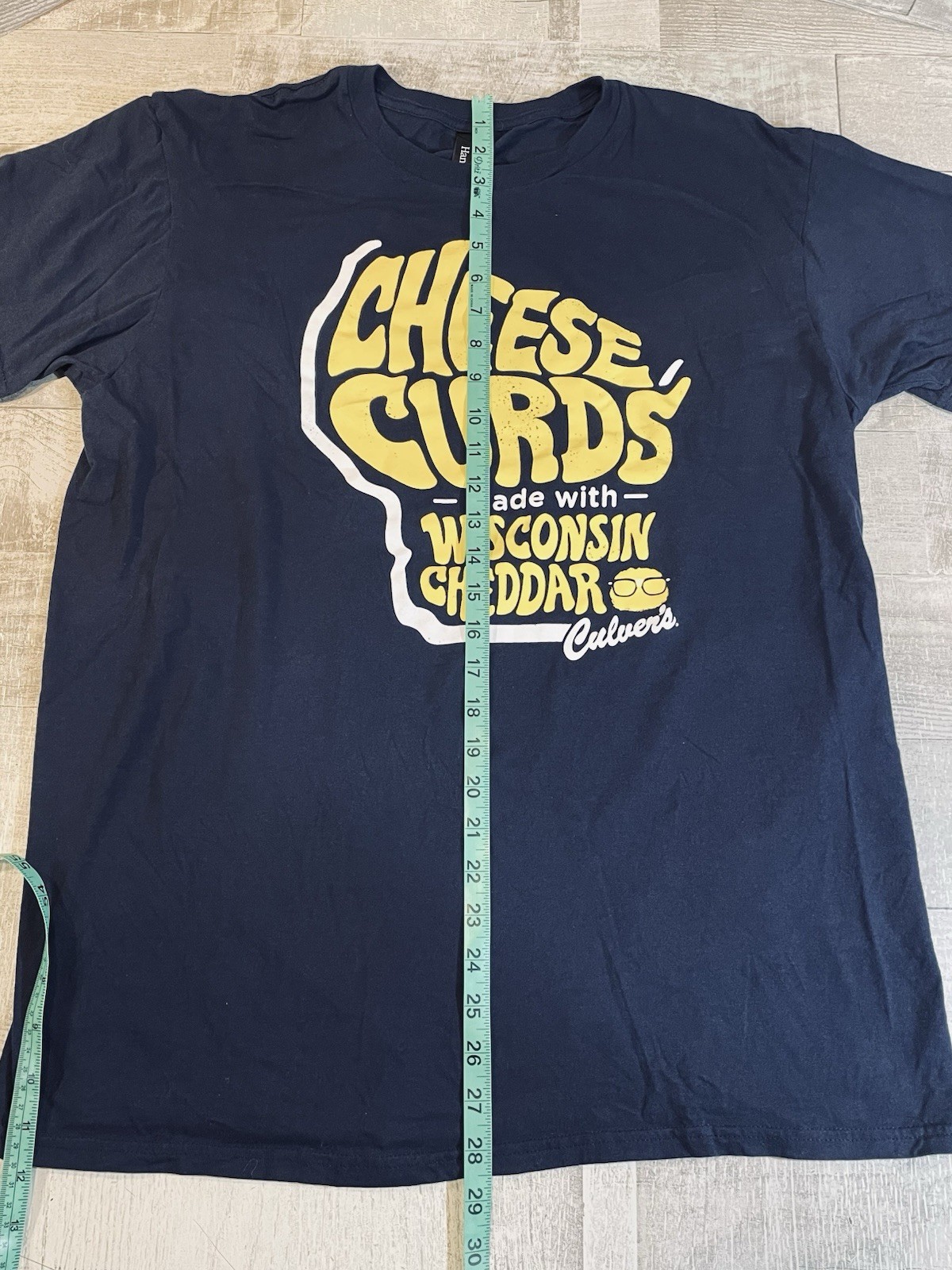 Culver’s Cheese Curds Men’s Large Blue T-Shirt Wisconsin Cheddar Fast Food gallery