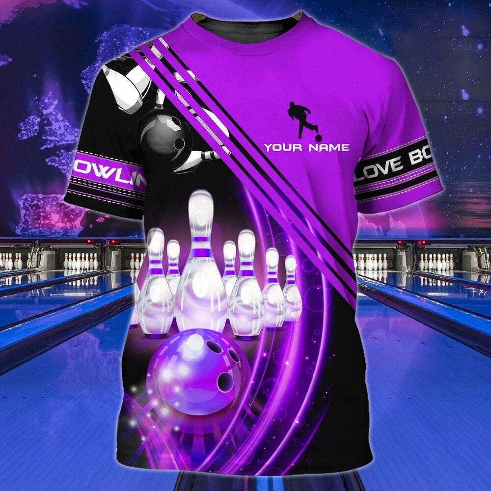 Personalized Colorful Bowling Shirt Men Women 3D T Shirt For Bowling Team Unifro